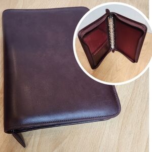 Day Timer Brown Leather Zipper Planner 7 Ring